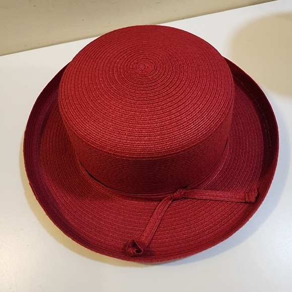 VILLAGER by Liz Clairbone red straw hat - Picture 4 of 8